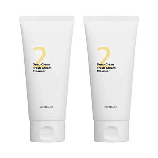 Numbuzin No. 2 Deep Clean Fresh Cream Cleanser Double Set (120mL+120mL)