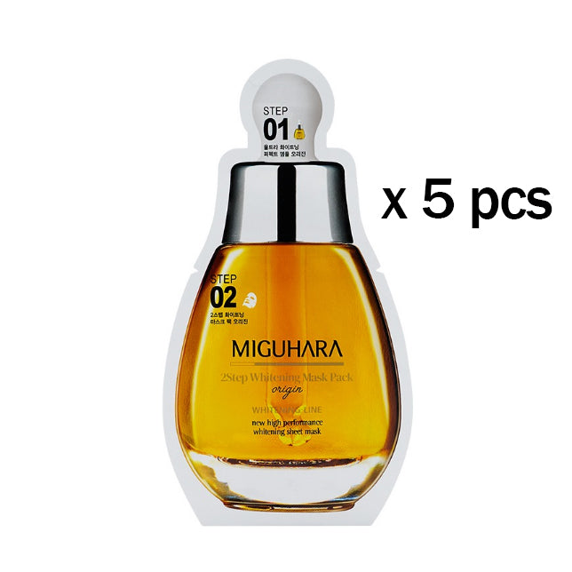 MIGUHARA 2 Step Whitening Mask Pack Origin x 5 pcs