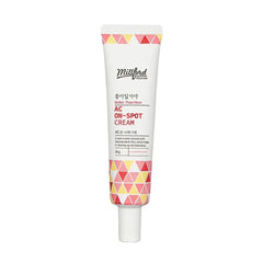 MILLFORD AC On-Spot Cream 30g tube for blemish treatment, containing niacinamide, Zinc, Tea tree, and Centella.