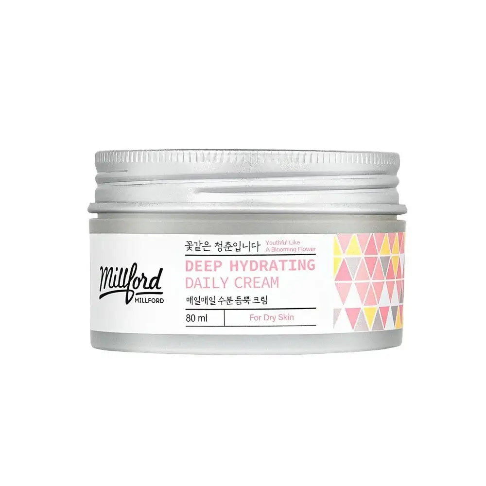 MILLFORD Deep Hydrating Daily Cream 80ml, hydrating cream for dry skin with moisturizing ingredients.