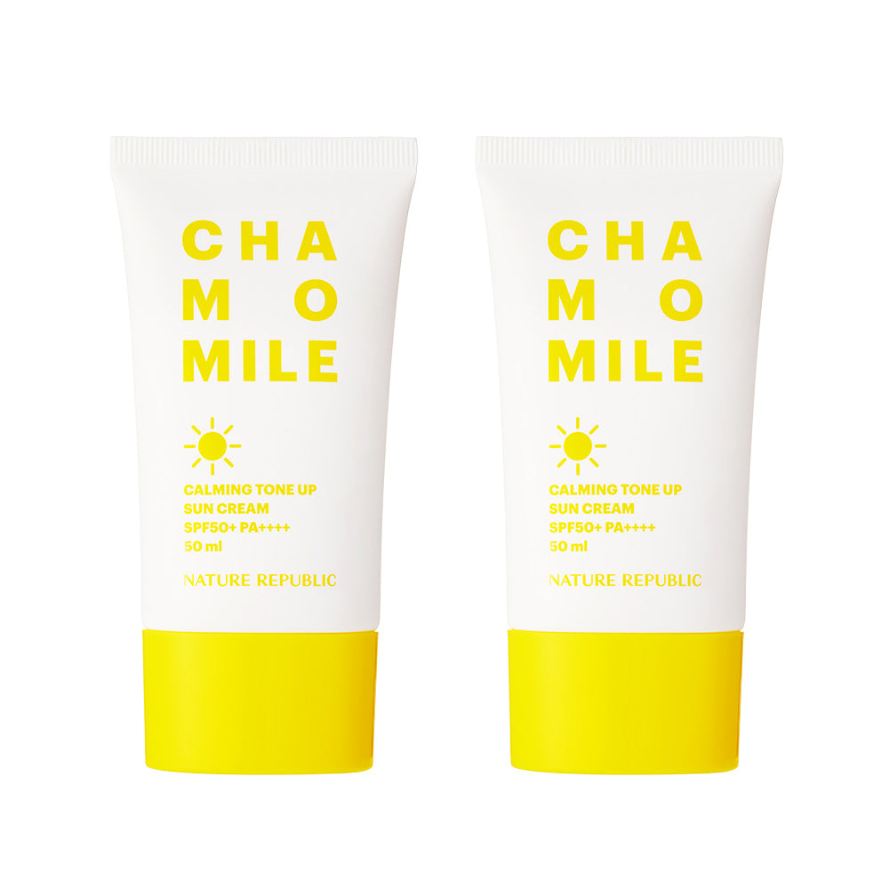 NATURE REPUBLIC Chamomile Calming Tone Up Sun Cream SPF50+ PA++++ 50ml*2EA