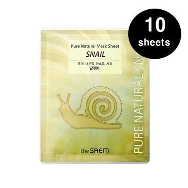 THE SAEM Pure Natural Mask Sheet Snail (10 sheets)
