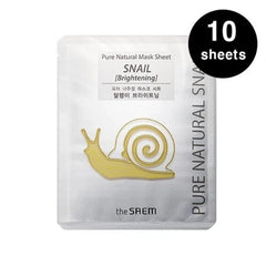 THE SAEM Pure Natural Mask Sheet Snail Brightening (10 sheets)