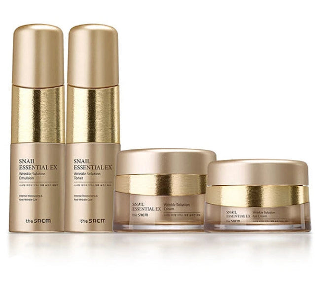 THE SAEM Snail Essential EX Wrinkle Solution Skin Care 3 Set (4Items)