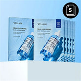 Wellage Real Hyaluronic Blue Ampoule Mask 27ml × 5 27ml x 5