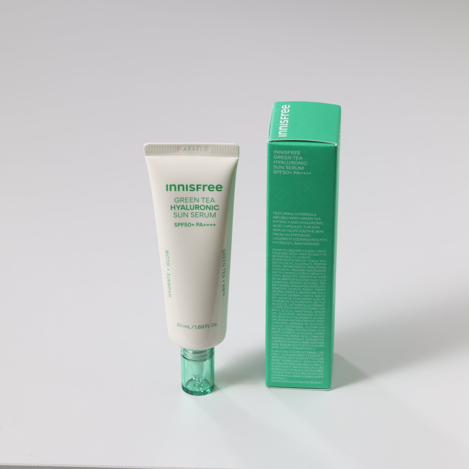 INNISFREE Green Tea Hyaluronic Moist Sun Serum SPF50+PA++++50ml