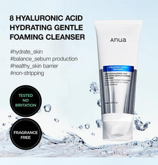 Anua 8 Hyaluronic Acid Hydrating Gentle Foaming Cleanser