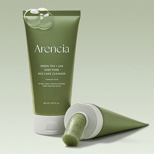 Arencia Green Tea + LHA Deep Pore Rice Cake Cleanser