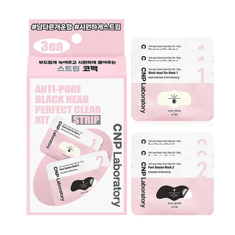 CNP LABORATORY Anti Pore Black Head Perfect Clear Kit Strip - 1pack (3pcs)