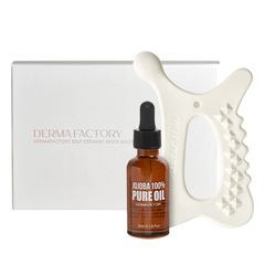 DERMA FACTORY EDLP Ceramic Multi Guasha Massager + Jojoba Oil 30ml Set