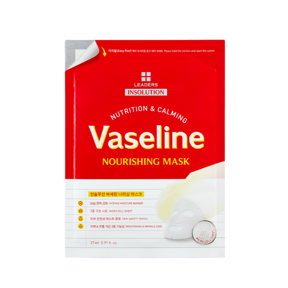 LEADERS Insolution Vaseline Nourishing Mask 27ml x 5pcs