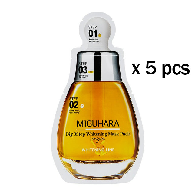 MIGUHARA Big 3 Step Whitening Mask Pack Origin x 5 pcs