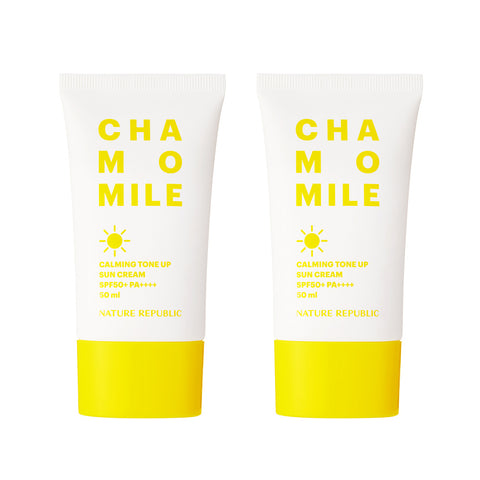 NATURE REPUBLIC Chamomile Calming Tone Up Sun Cream SPF50+ PA++++ 50ml*2EA