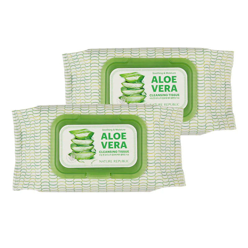 NATURE REPUBLIC Soothing & Moisture Aloe Vera Cleansing Tissue 80 sheets*2EA