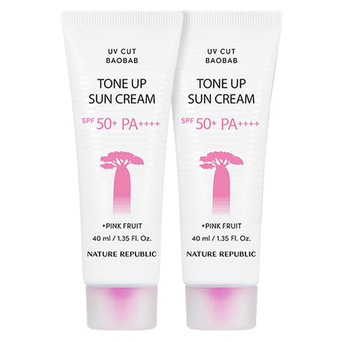 NATURE REPUBLIC UV Cut Baobab Tone Up Sun Cream SPF50+ PA++++ 40ml*2EA