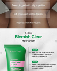 NINELESS A-Control Heartleaf & BHA Cleanser 120ml