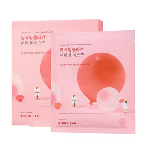 ROUND LAB Camellia Deep Collagen Firming Gel Mask 4ea