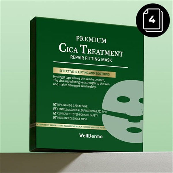 WellDerma Premium Cica Treatment Repair Fitting Mask 4 sheets