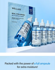 Wellage Real Hyaluronic Blue Ampoule Mask 27ml × 5
