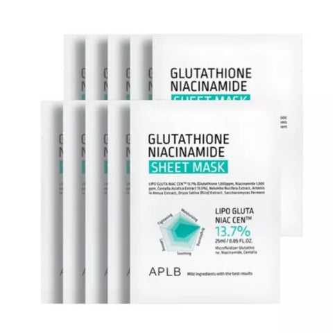 APLB Glutathione Niacinamide Sheet Mask - 1pack (10pcs)