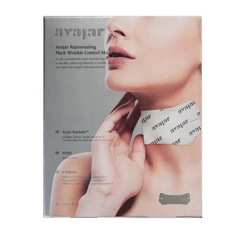 AVAJAR Rejuvenating Neck Wrinkle Control Mask - 1pack (5pcs)
