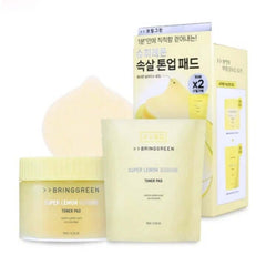 BRING GREEN Super Lemon Glutathione Toner Pad - 1pack (90pcs + Refill 90pcs)