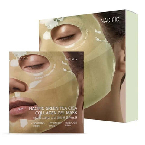 NACIFIC Green Tea Cica Gollagen Gel Mask - 1pack (4pcs)