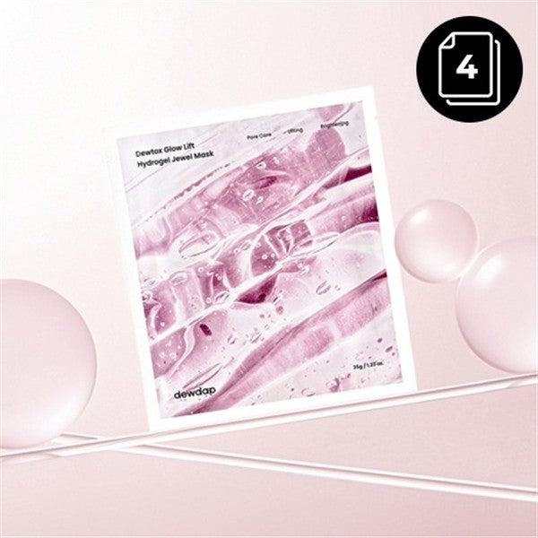 dewdap Dewtox Glow Lift Hydrogel Jewel Mask (35g × 4 sheets)