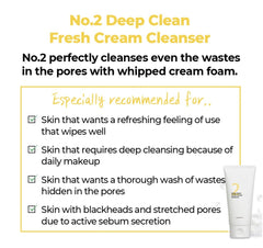 numbuzin No.2 Deep Clean Fresh Cream Cleanser 120ml
