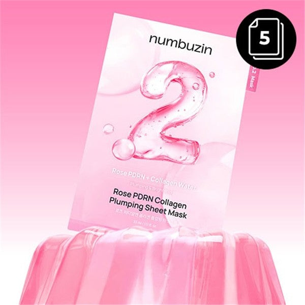 numbuzin No.2 Rose PDRN Collagen Plumping Sheet Mask 5ea
