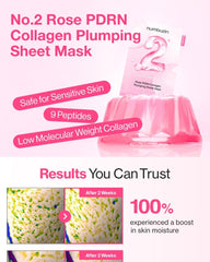 numbuzin No.2 Rose PDRN Collagen Plumping Sheet Mask 5ea