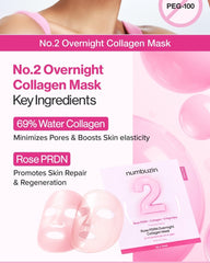 numbuzin No.2 Rose PDRN Overnight Collagen Mask 4 masks