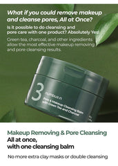 numbuzin No.3 Pore & Makeup Cleansing Balm with Green Tea and Charcoal 85g