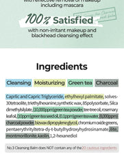 numbuzin No.3 Pore & Makeup Cleansing Balm with Green Tea and Charcoal 85g