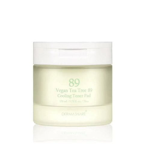 DERMASHARE Vegan Tea Tree 89 Cooling Toner Pad 70Pads 170ml