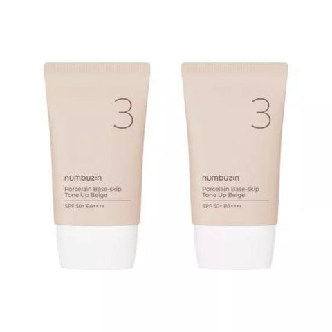 Numbuzin No.3 Porcelain Base-skip Tone Up Beige SPF50+ PA++++ 35ml Double Pack